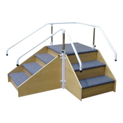 Corner Steps with Adjustable Height Handrails