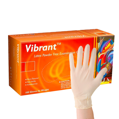 Powder Free Latex Medical Gloves - White (Box of 100)
