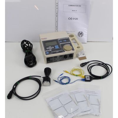 EMS Physio 850 Model 90 combination ultrasound and interferential unit with its accessories