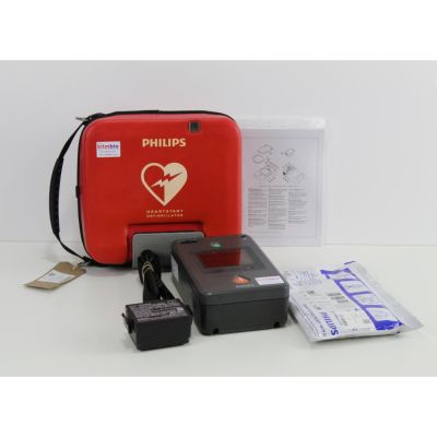 Philips Heartstart FR3 Semi Automatic AED Defibrillator with accessories