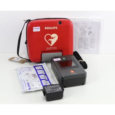 Philips Heartstart FR3 Semi Automatic AED Defibrillator with accessories