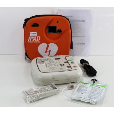 CU Medical Systems iPad SP01 Semi Automatic AED Defibrillator with accessories