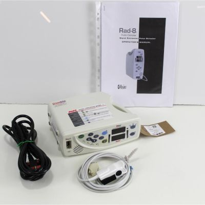 Masimo Rad-8 Pulse Oximeter SPO2 Finger Monitor - NEW Sensor - Mains ONLY with its accessories