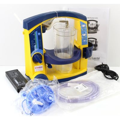 Laerdal Suction Unit LSU with Patient Canister, NEW battery & U.K. Mains lead